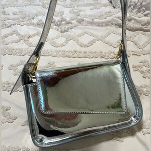 Silver Metallic Shoulder Bag